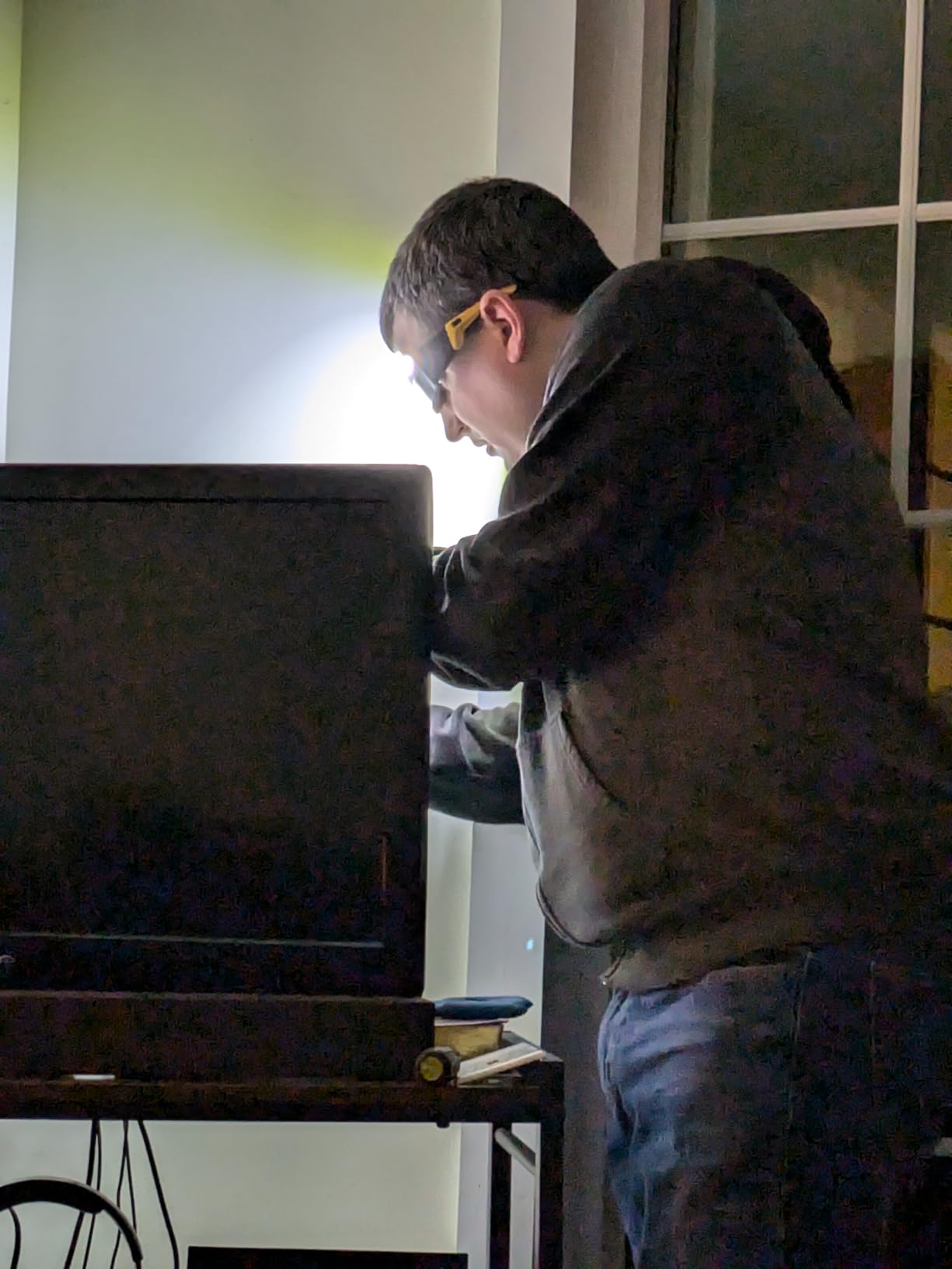 Lumora customer using safety glasses